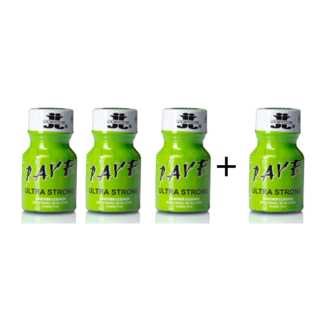 Pacote Poppers Rave Ultra Strong 10ml  3 + 1